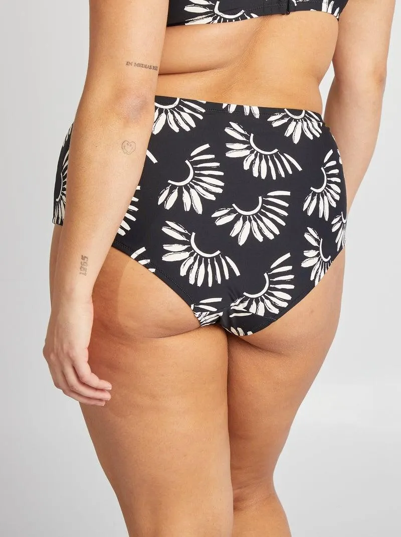 Slip bikini stampato - NERO