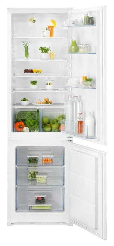 Tipologia di frigorifero Combinati - Nuova Classe efficienza energetica E - Sistema di raffreddamento Ventilato - Tipo di Ripiani Cristallo/Vetro