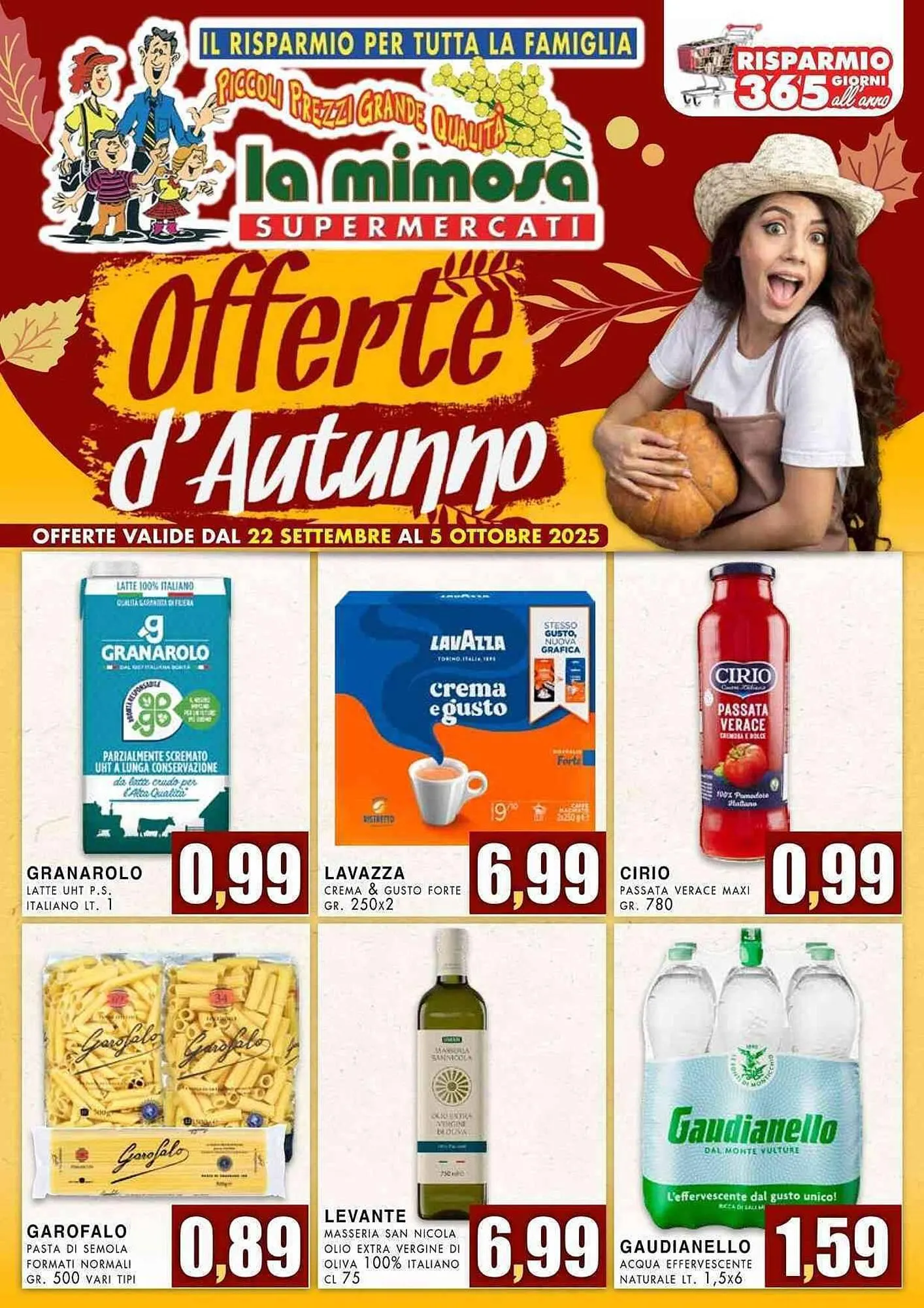 Volantino La Mimosa Supermercati da 22 settembre a 5 ottobre di 2025 - Pagina del volantino 1
