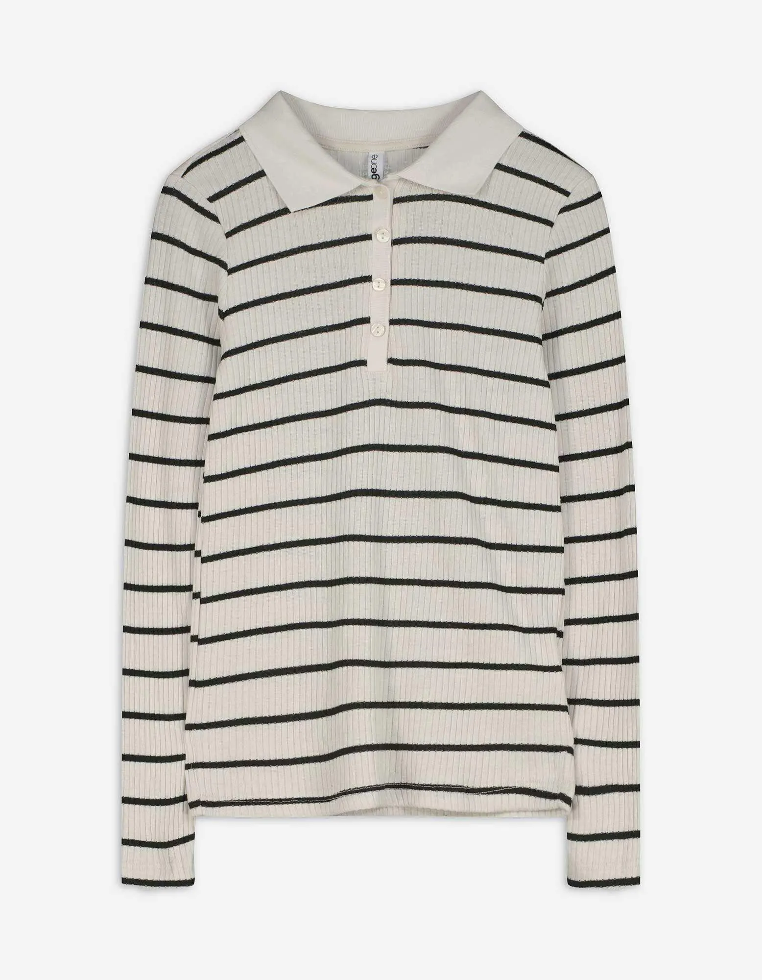 Maglia a manica lunga - A costine - beige