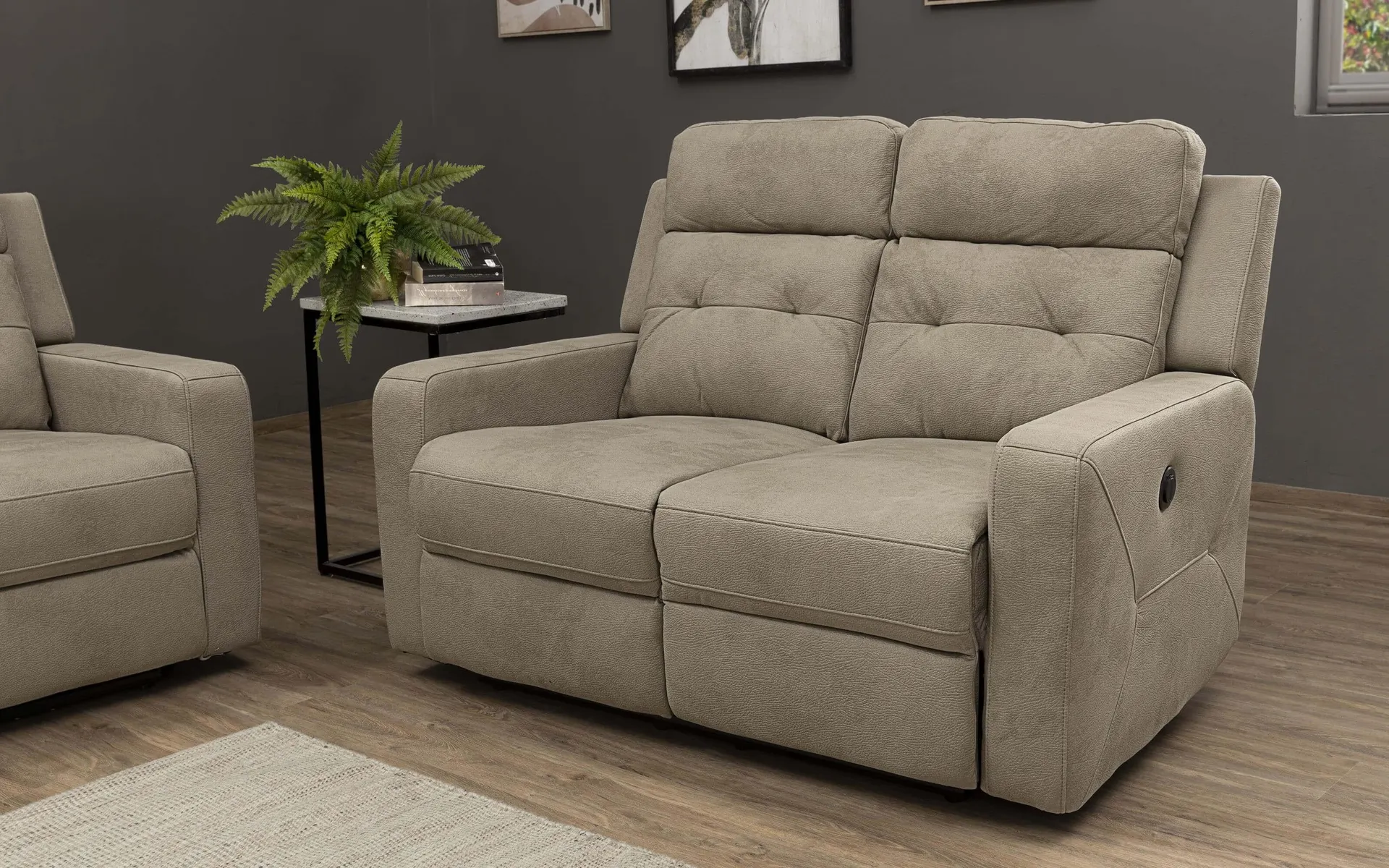 Divano 2 posti con recliner elettrico