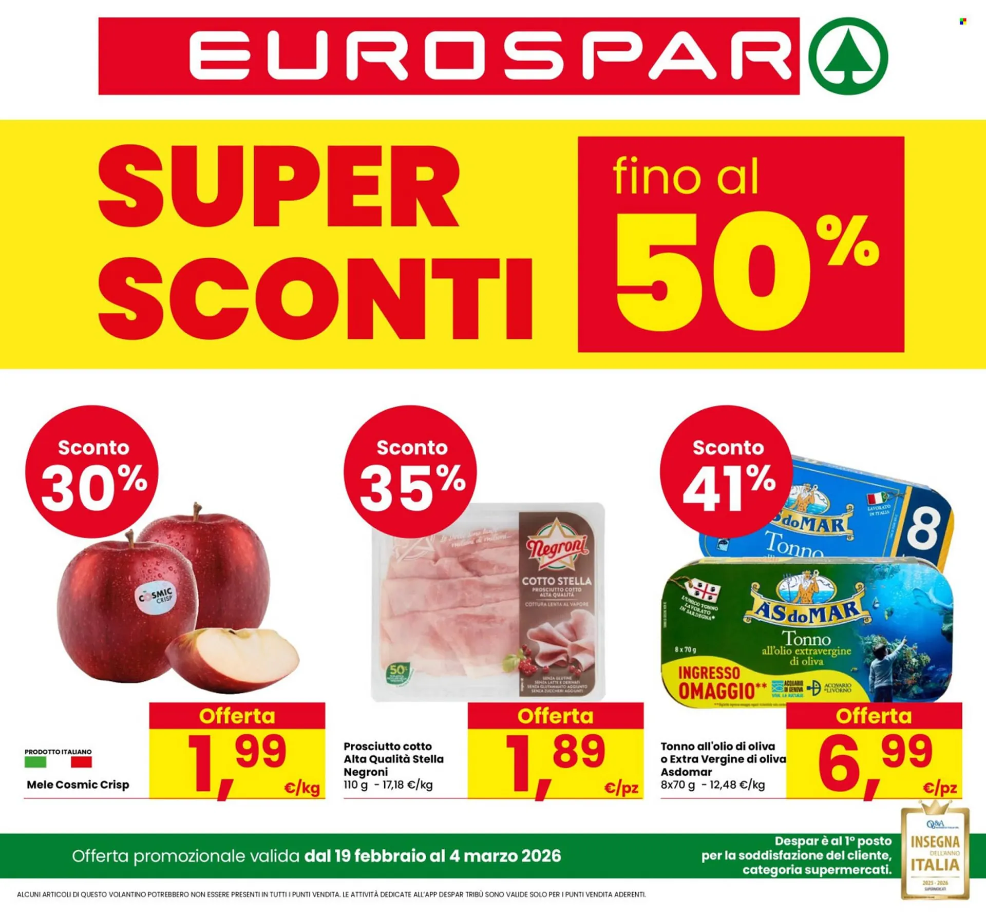 Volantino Eurospar da 19 febbraio a 4 marzo di 2026 - Pagina del volantino 1