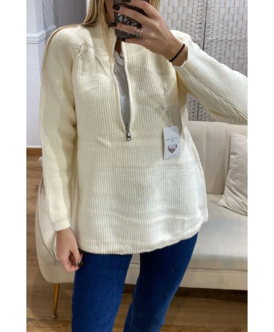 Maglione dettaglio zip
