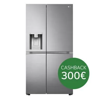 LG GSLV70PZTD Frigorifero Side-by-Side, Classe D, 635L, Wi-Fi, Con allaccio, Inox