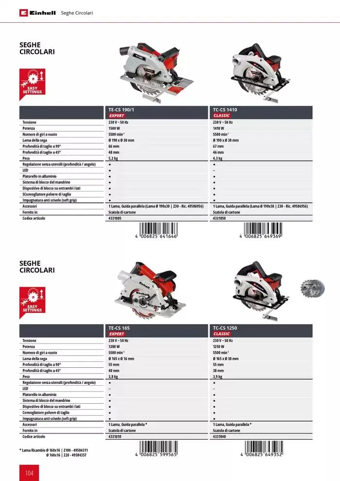Elettroutensili 2025 da 11 febbraio a 31 dicembre di 2025 - Pagina del volantino 104