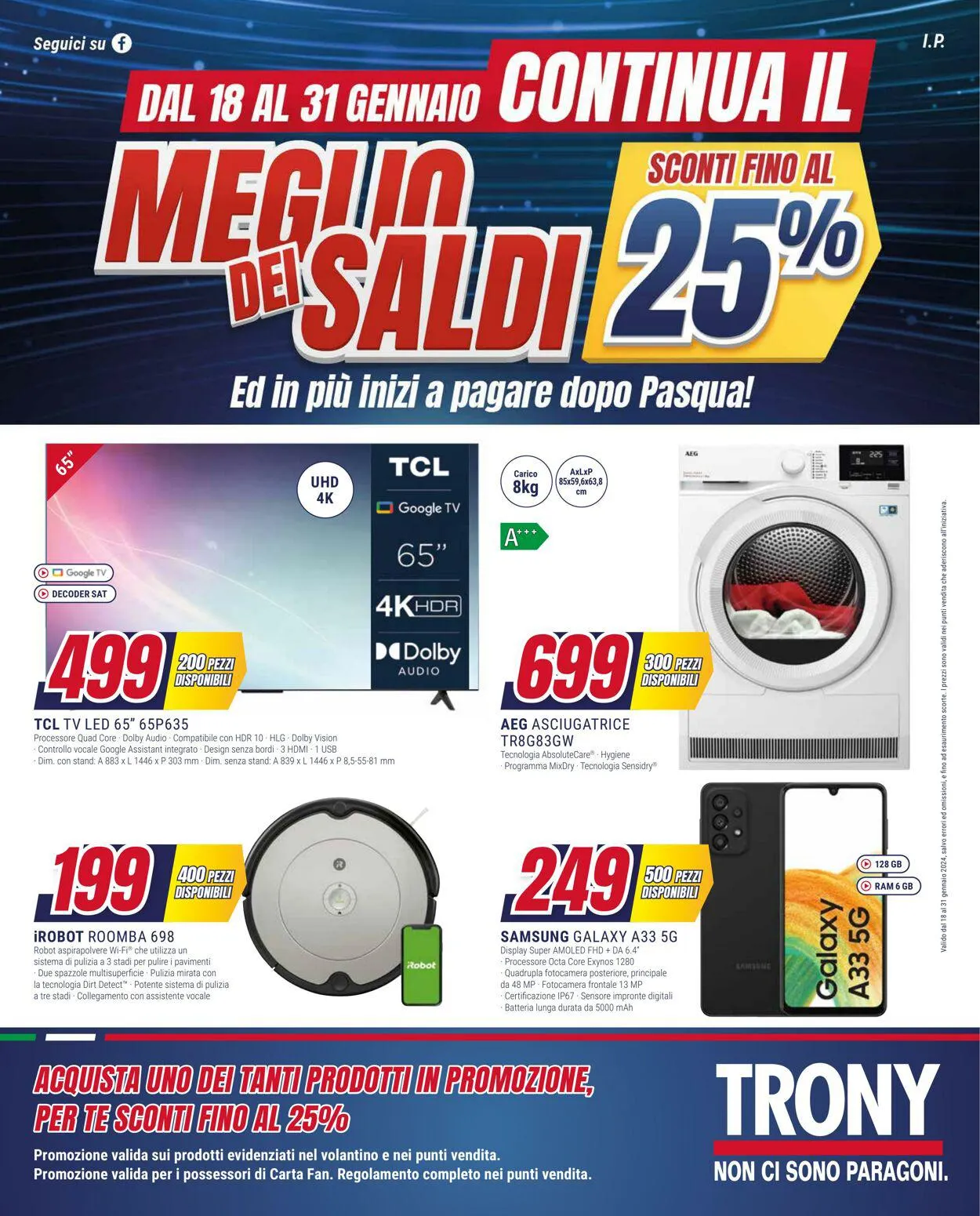 Trony - Roma Volantino attuale da 18 gennaio a 31 gennaio di 2024 - Pagina del volantino 1