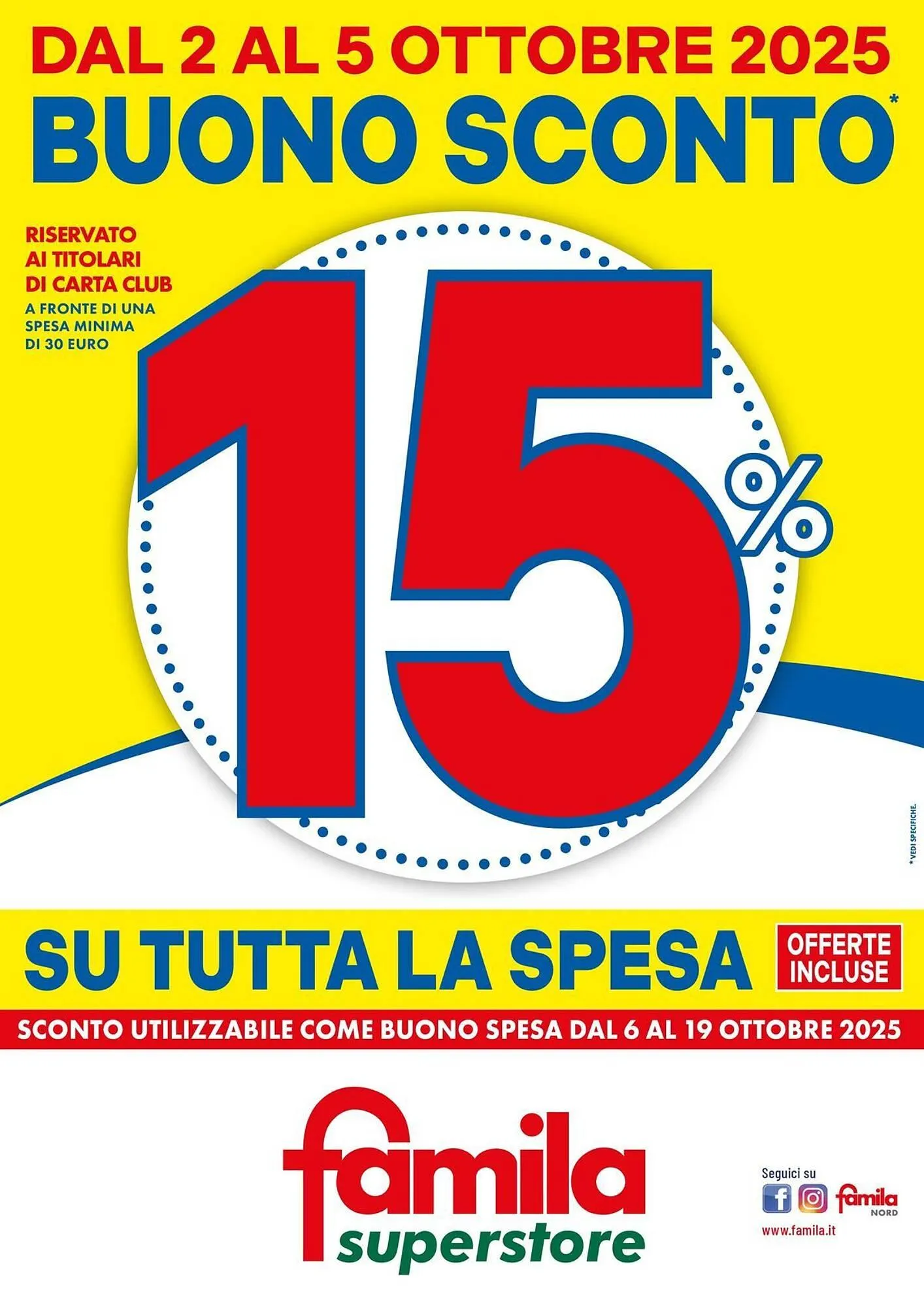 Volantino Famila Superstore da 2 ottobre a 5 ottobre di 2025 - Pagina del volantino 1