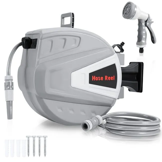 Avvolgitubo Avvolgitubo automatico da parete con bordo grigio – Lunghezza 30+2m – Ø15mm – Kit completo