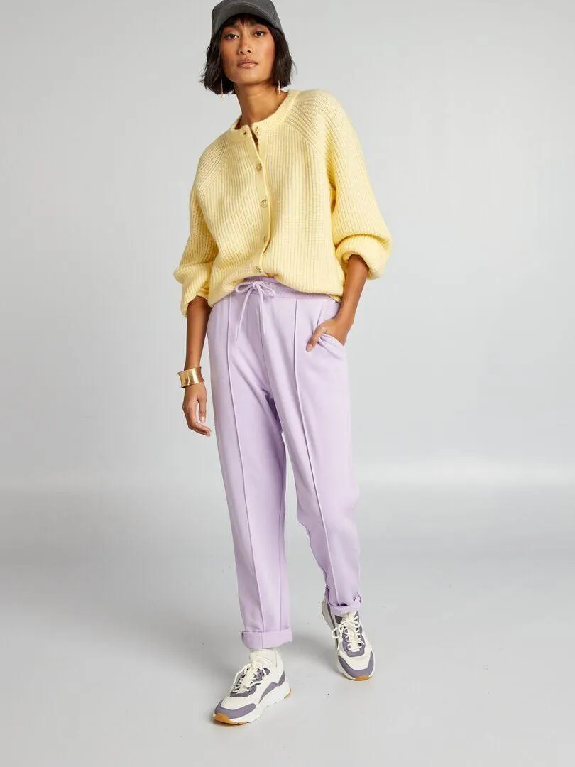 Joggers in tessuto felpato - VIOLA