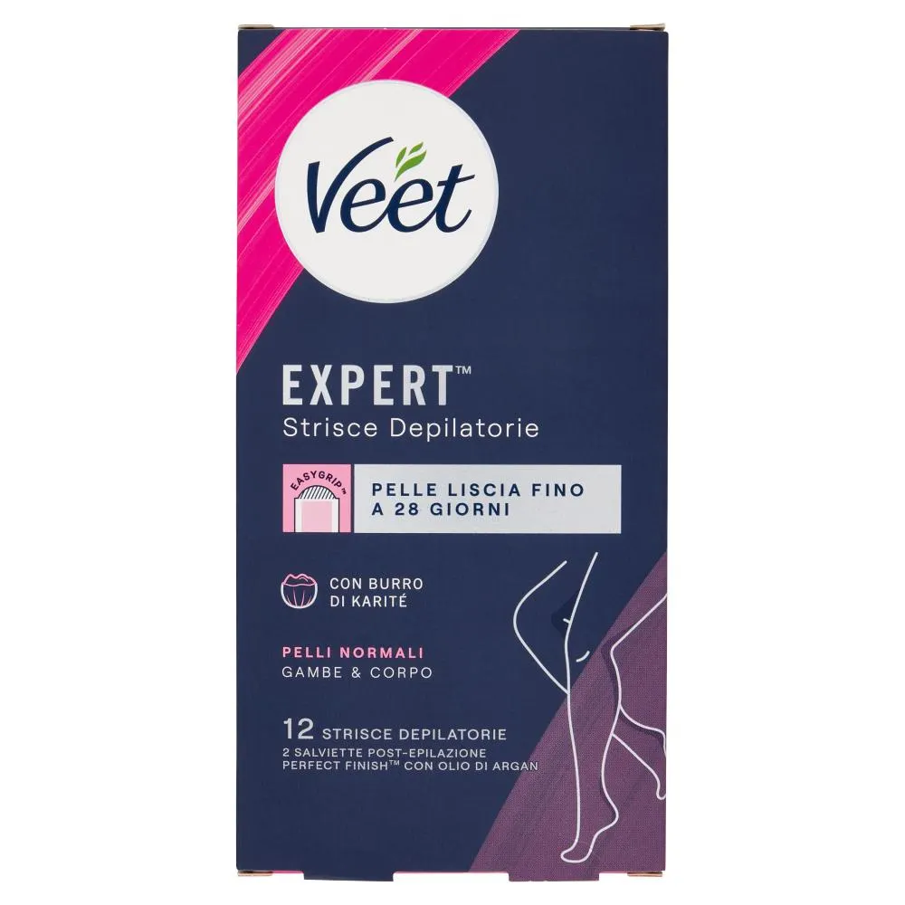 Veet Strisce Corpo Expert Pelli Normali 12 pezzi