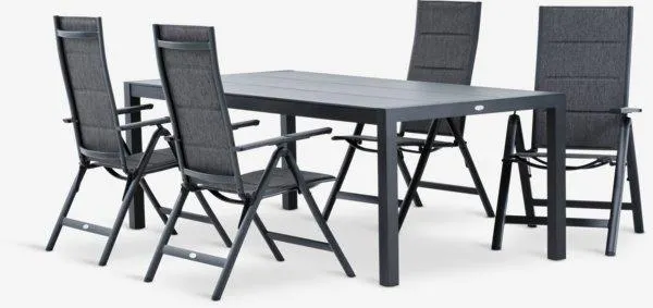 Tavolo HAGEN L214 cm + 4 Sedie MYSEN grigio