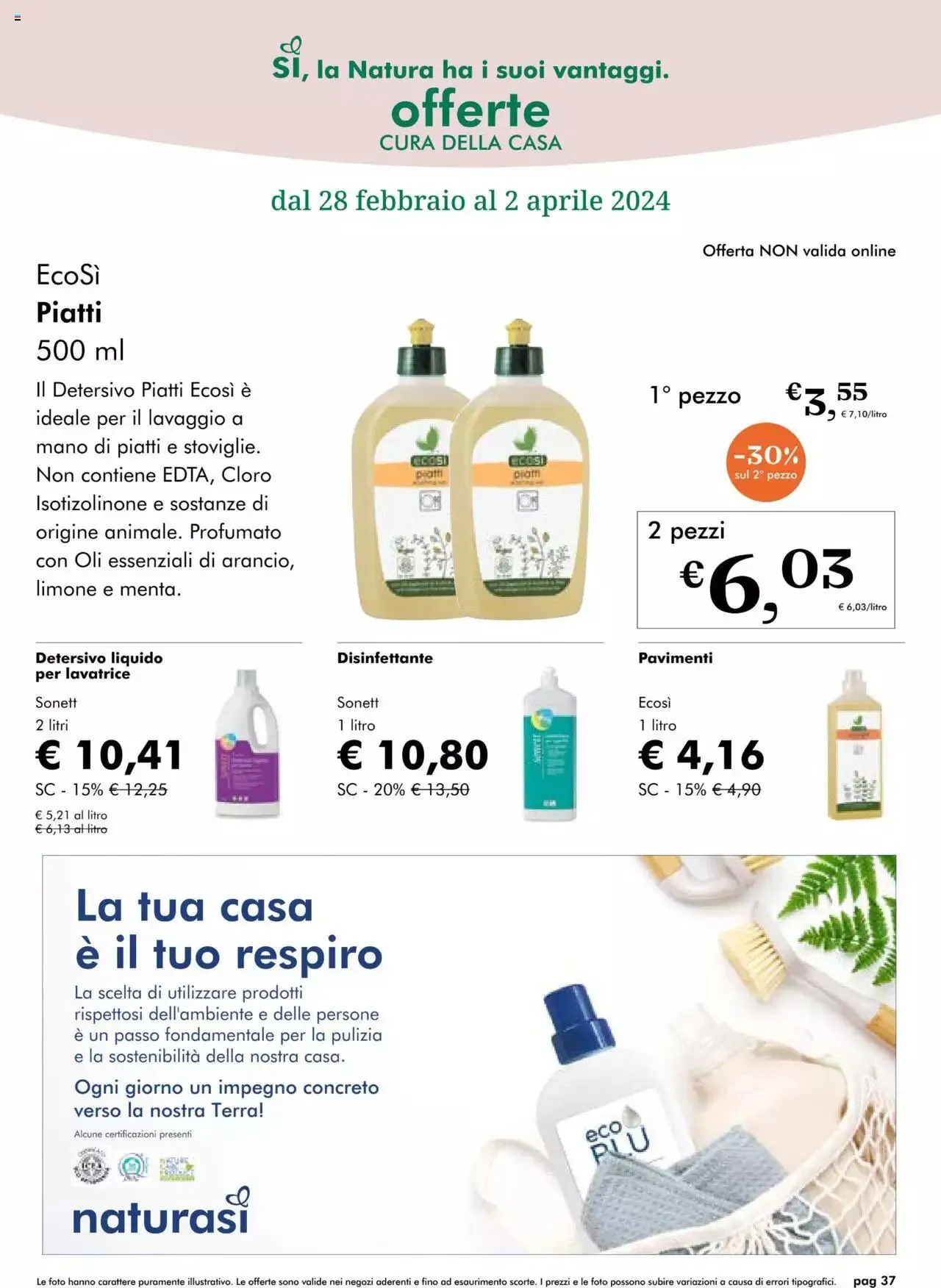 Volantino Natura Sì da 28 febbraio a 2 aprile di 2024 - Pagina del volantino 37