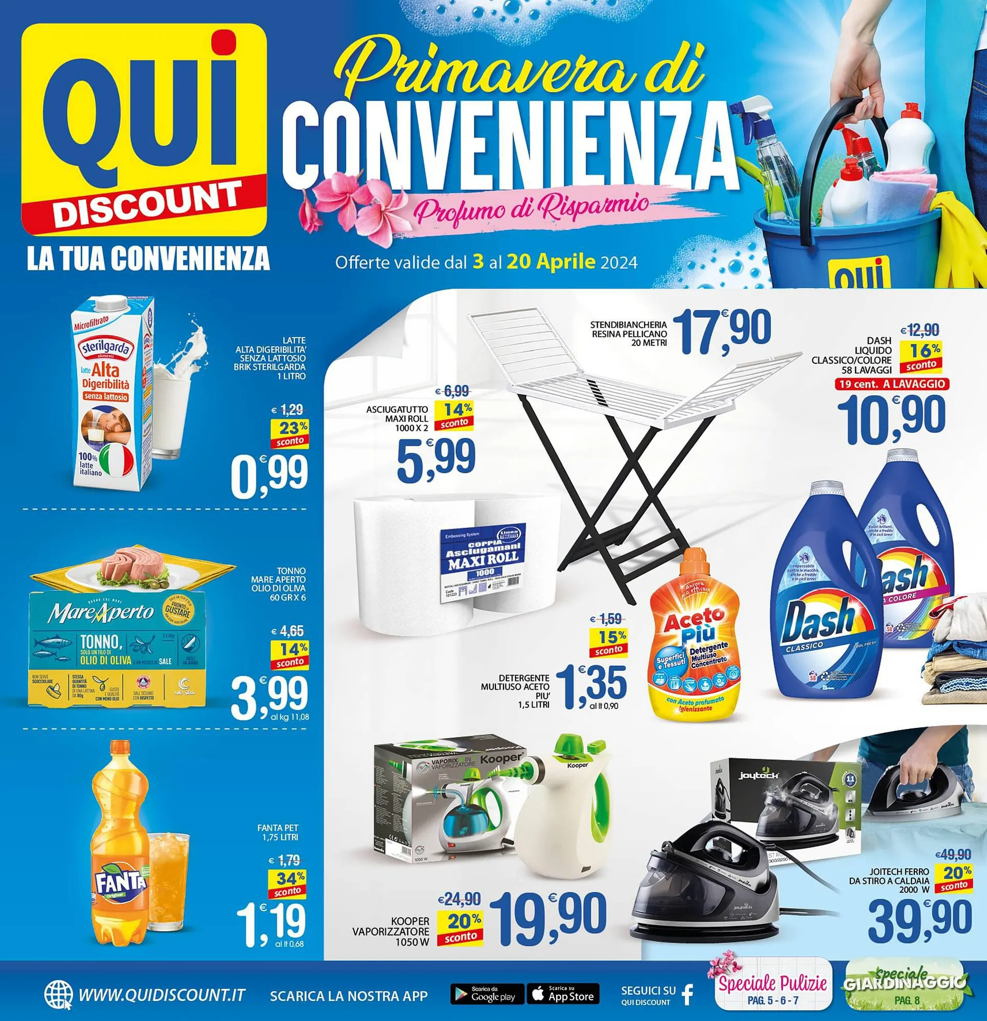 Volantino Qui Discount da 3 aprile a 20 aprile di 2024 - Pagina del volantino 1