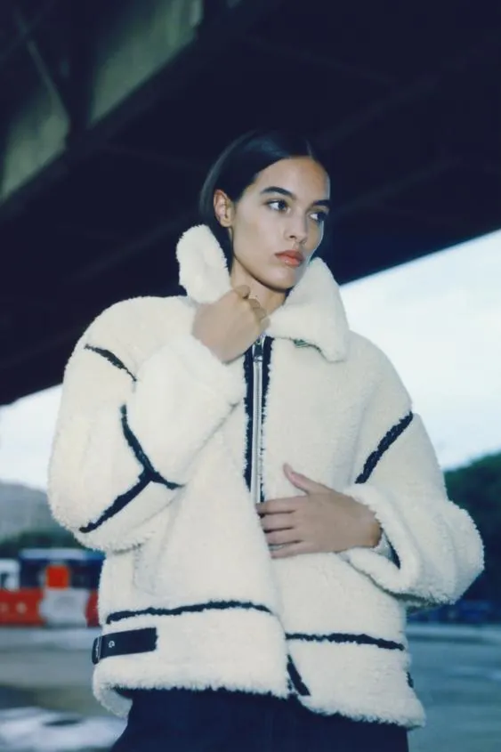 GIUBBOTTO BIKER EFFETTO PELO