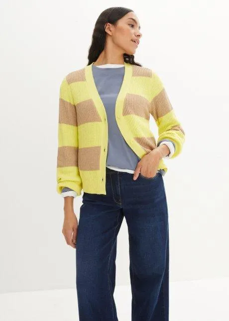 Cardigan a righe con bottoni