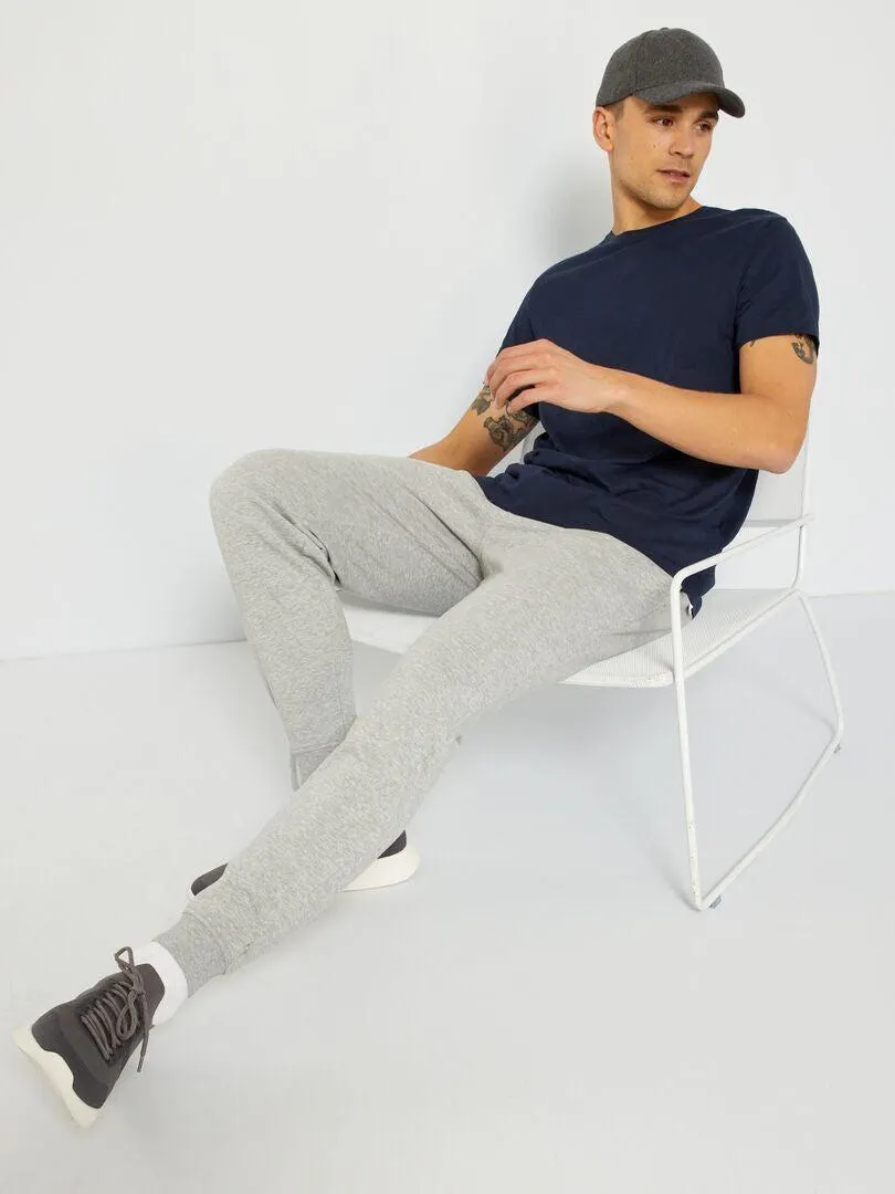 Pantaloni joggers in tessuto felpato - GRIGIO