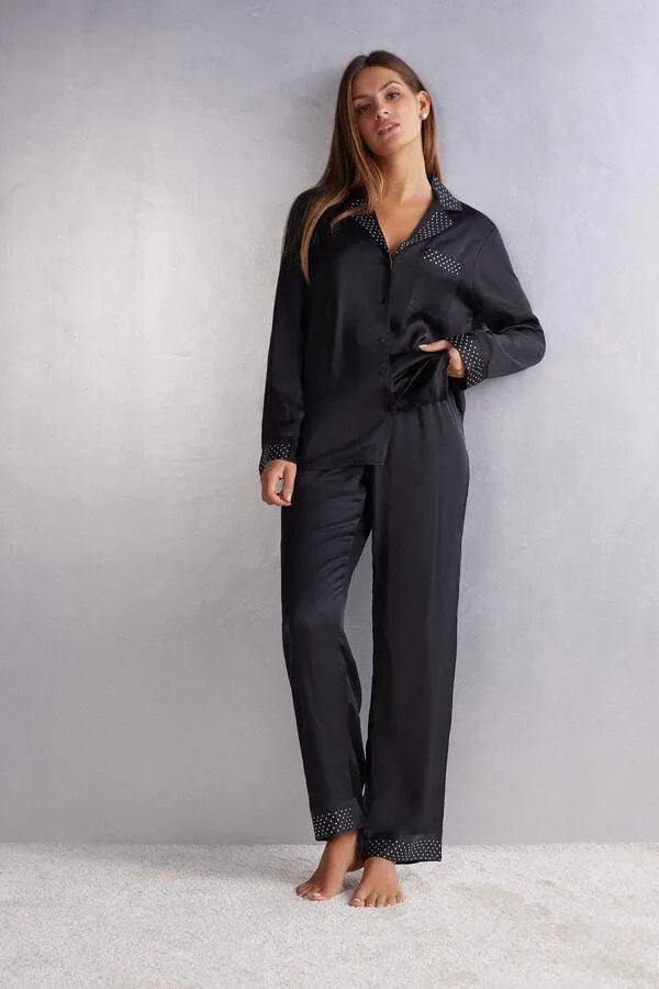 Pigiama Lungo in Raso Sparkling Night