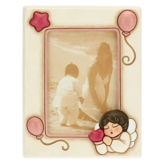 Portafoto bimba con angelo formato 9,2x13,6 cm medio