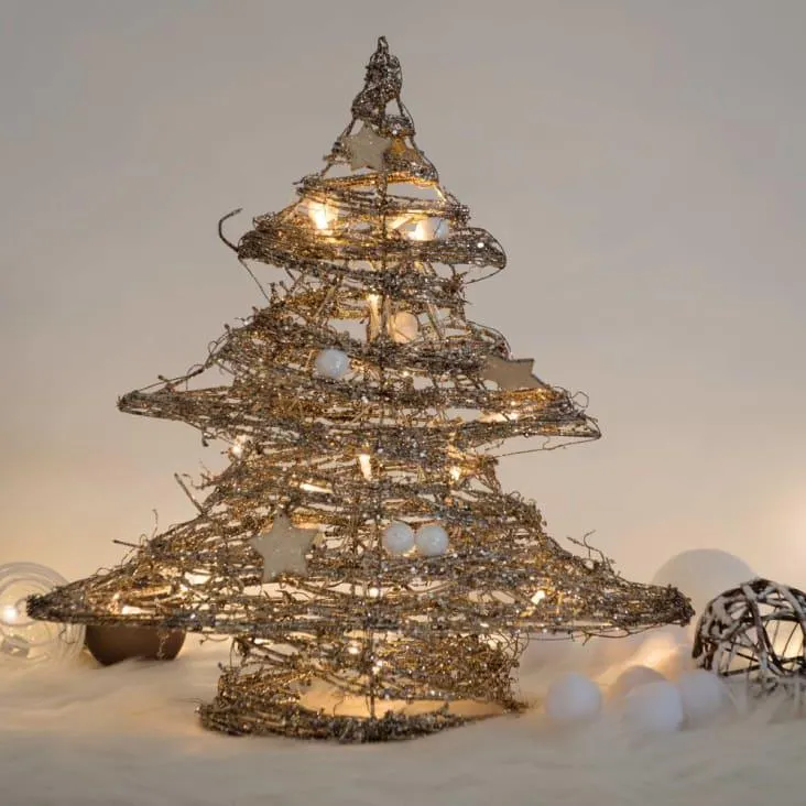 Albero luminoso in rattan, 40 cm