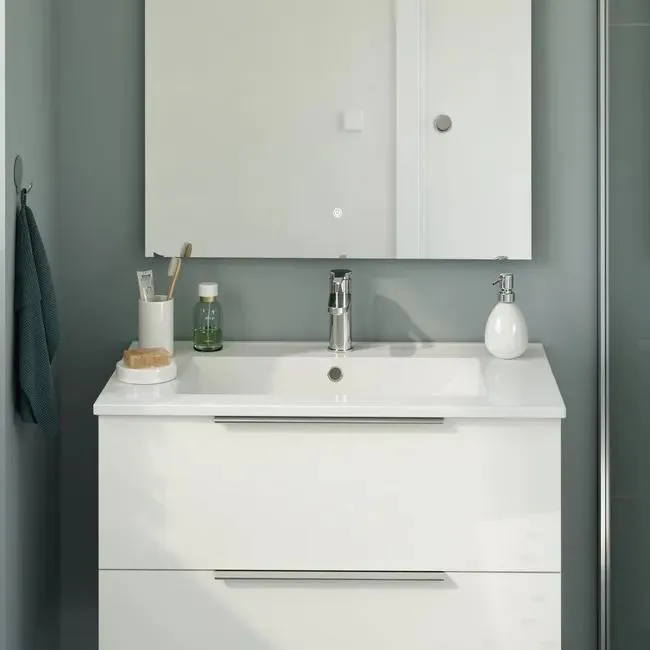 Rubinetto per lavabo a canna media Essential cromato lucido SENSEA H 15.05 cm