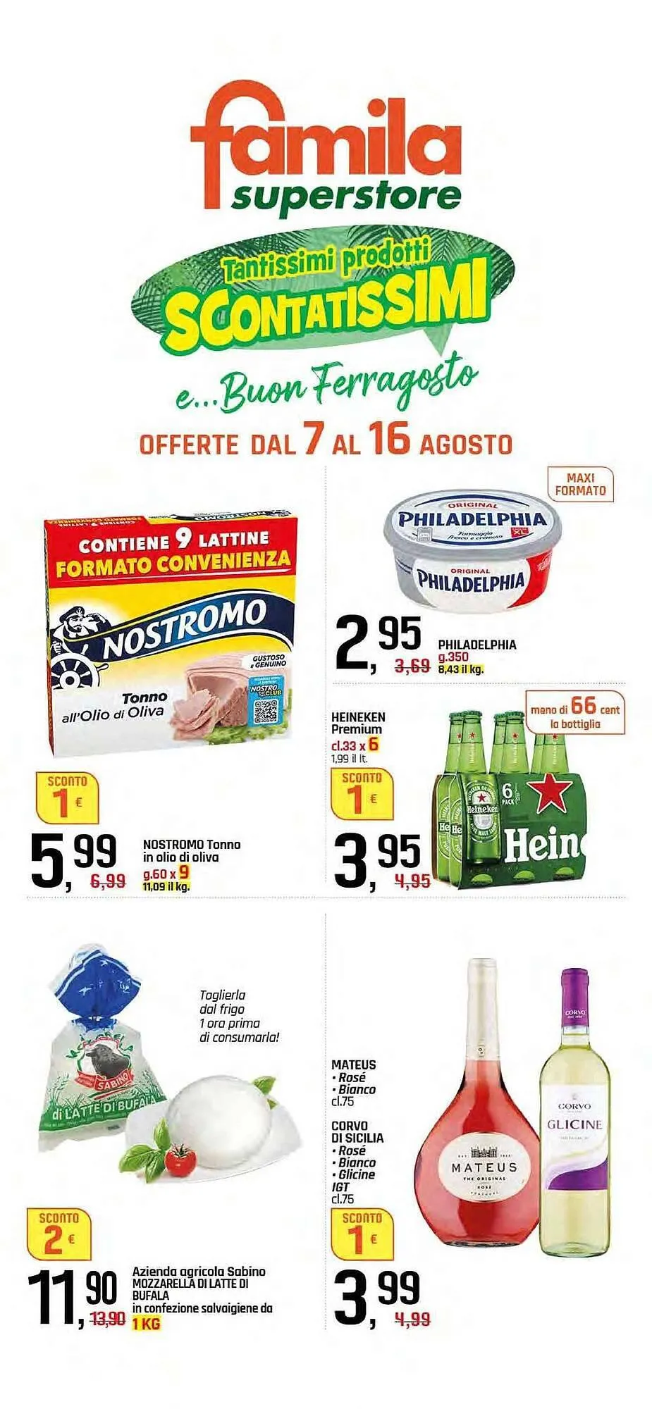 Volantino Famila Superstore da 7 agosto a 16 agosto di 2025 - Pagina del volantino 1