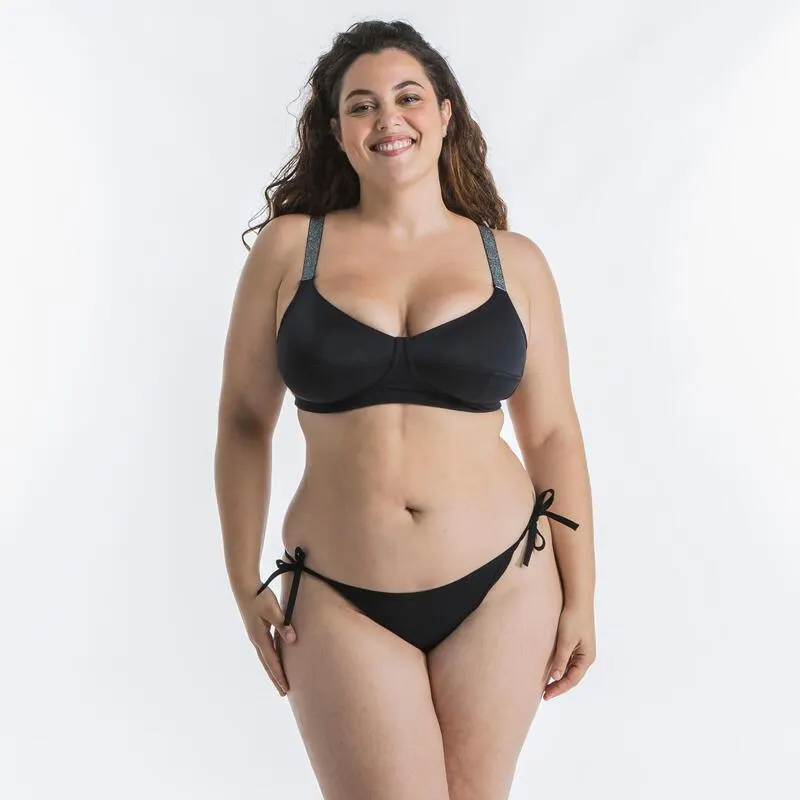 Costume top donna balconcino con rinforzi nero