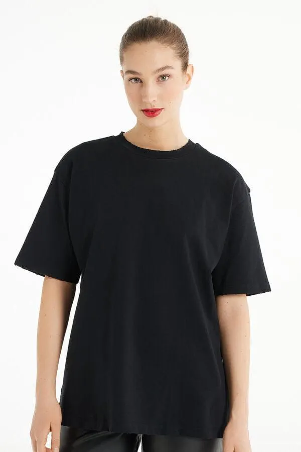 T-Shirt in Cotone a Girocollo