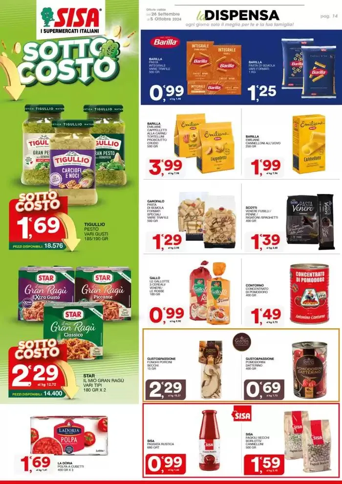 Sottocosto da 26 settembre a 5 ottobre di 2024 - Pagina del volantino 14