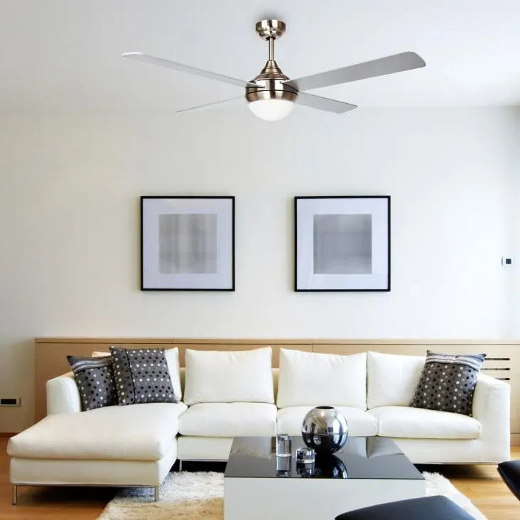 Ventilatore da soffitto nichel/legno 122cm