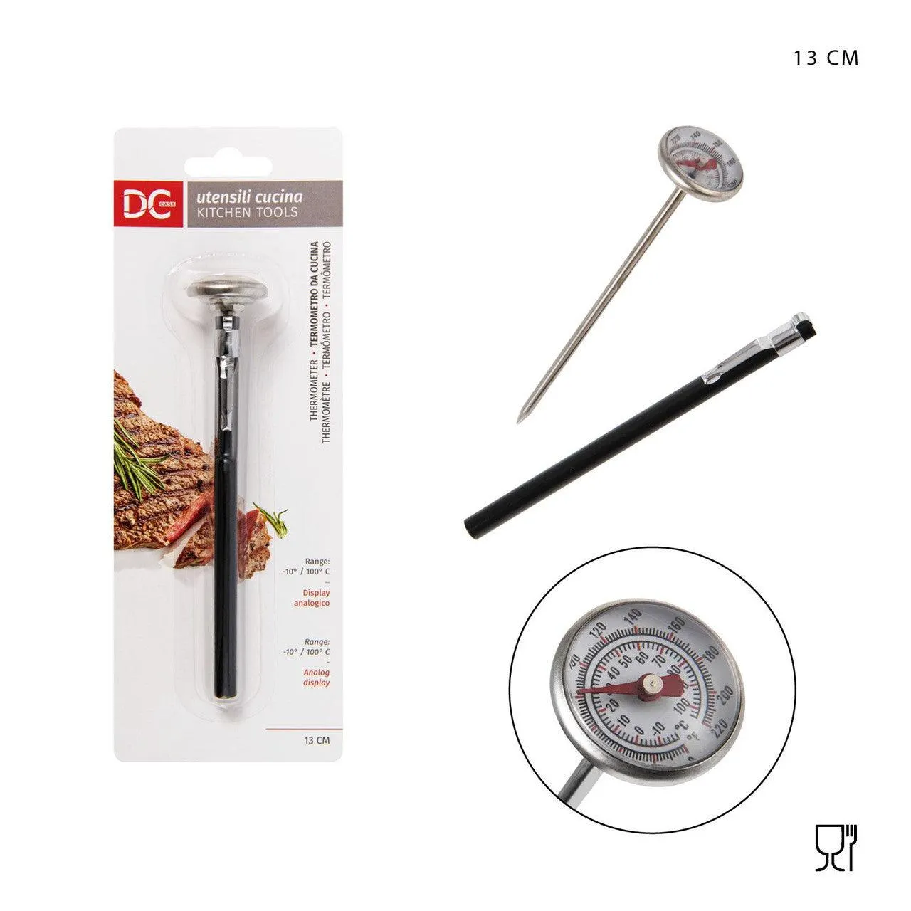 Dc Home Analog Kitchen Thermometer 2.5X13Cm