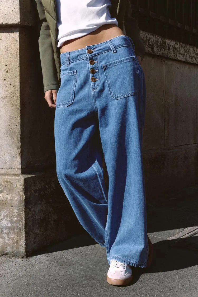 JEANS Z1975 CULOTTE A VITA ALTA CON BOTTONI