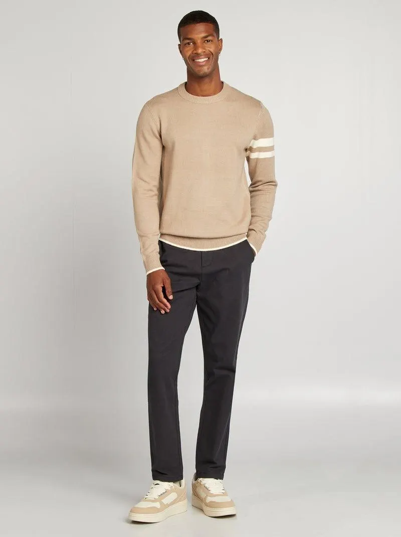 Pantaloni slim chino - nero