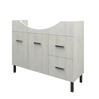 Mobile bagno base lavabo a terra Orphea 101x80x33 cm bianco legno