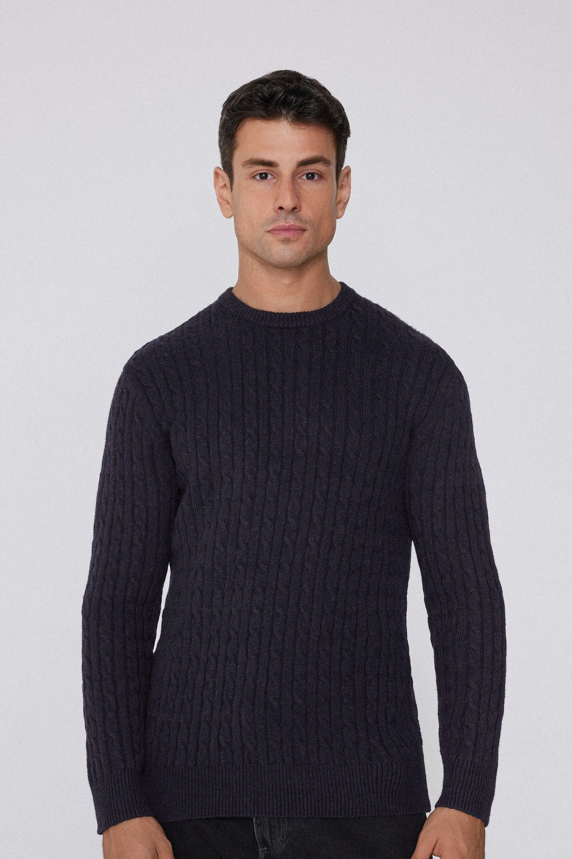 Maglia Pesante Girocollo Treccia