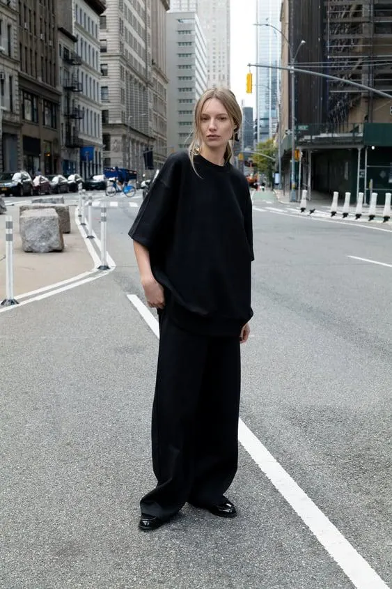 PANTALONI DRITTI IN FELPA