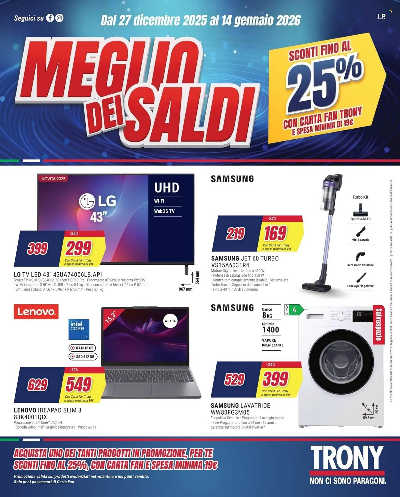 Volantino Trony da 27 dicembre a 14 gennaio di 2026 - Pagina del volantino 1