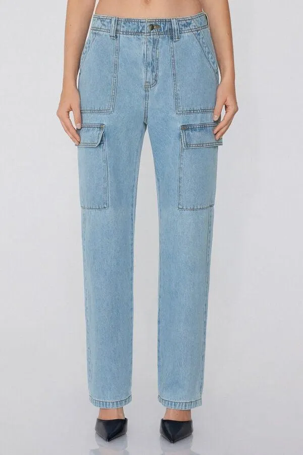 Pantaloni Lunghi in Tela Cargo