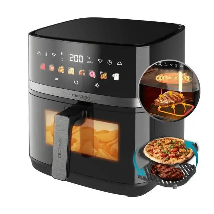 Cecotec cecofry&grill duoheat 8000 singolo 8 l indipendente 2200 w friggitrice ad aria calda nero