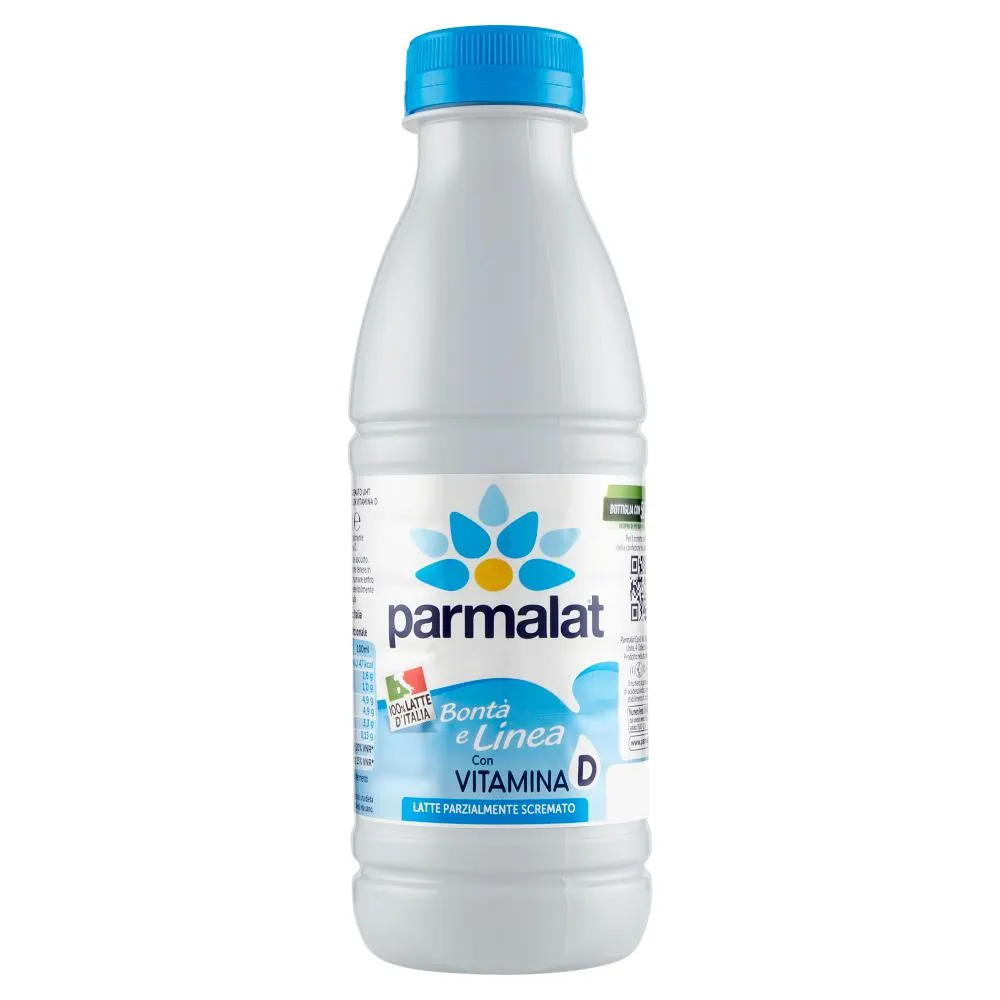 parmalat Bontà e Linea con Vitamina D Latte Parzialmente Scremato 100% Latte d'Italia 500 ml