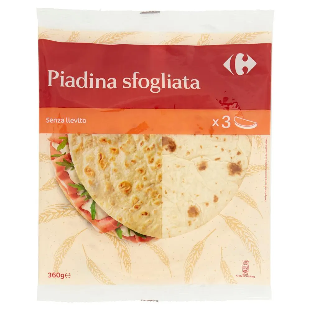 Carrefour Piadina sfogliata Senza lievito 3 x 120 g