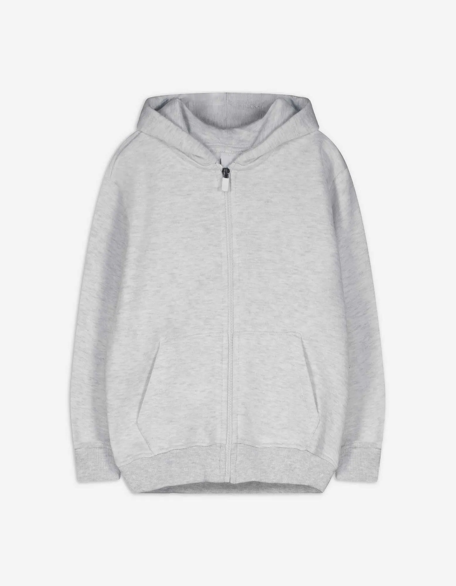 Felpa aperta - Cappuccio - grigio chiaro