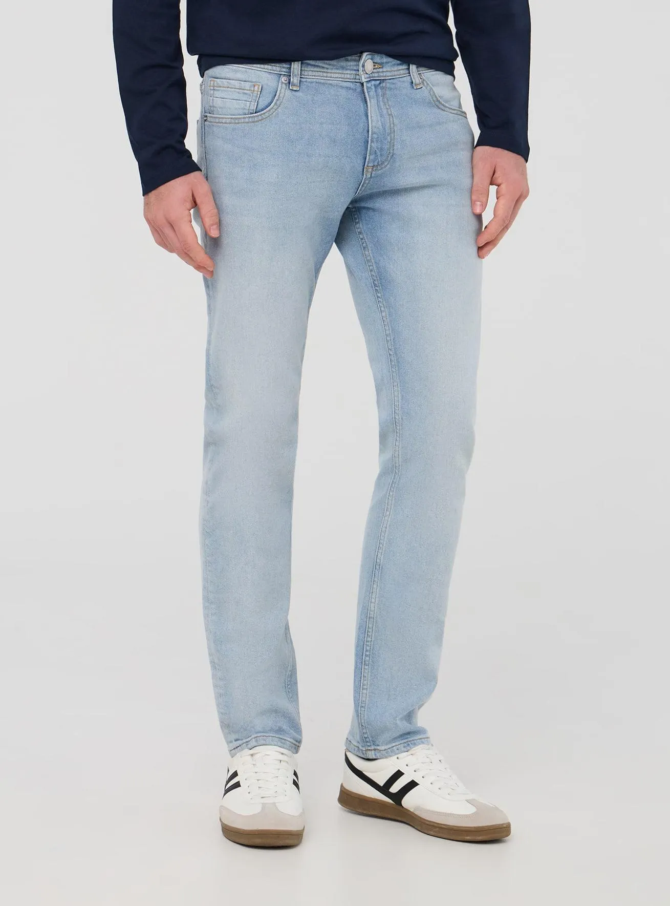 Jeans chiari regular fit cinque tasche Blu denim chiaro