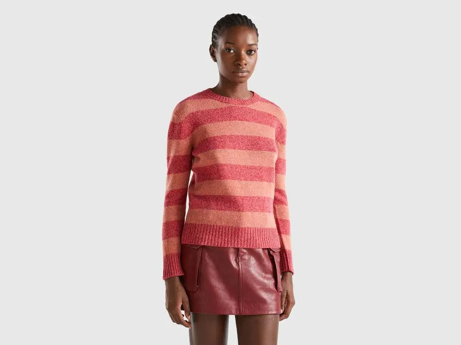 Maglia a righe in pura lana Shetland