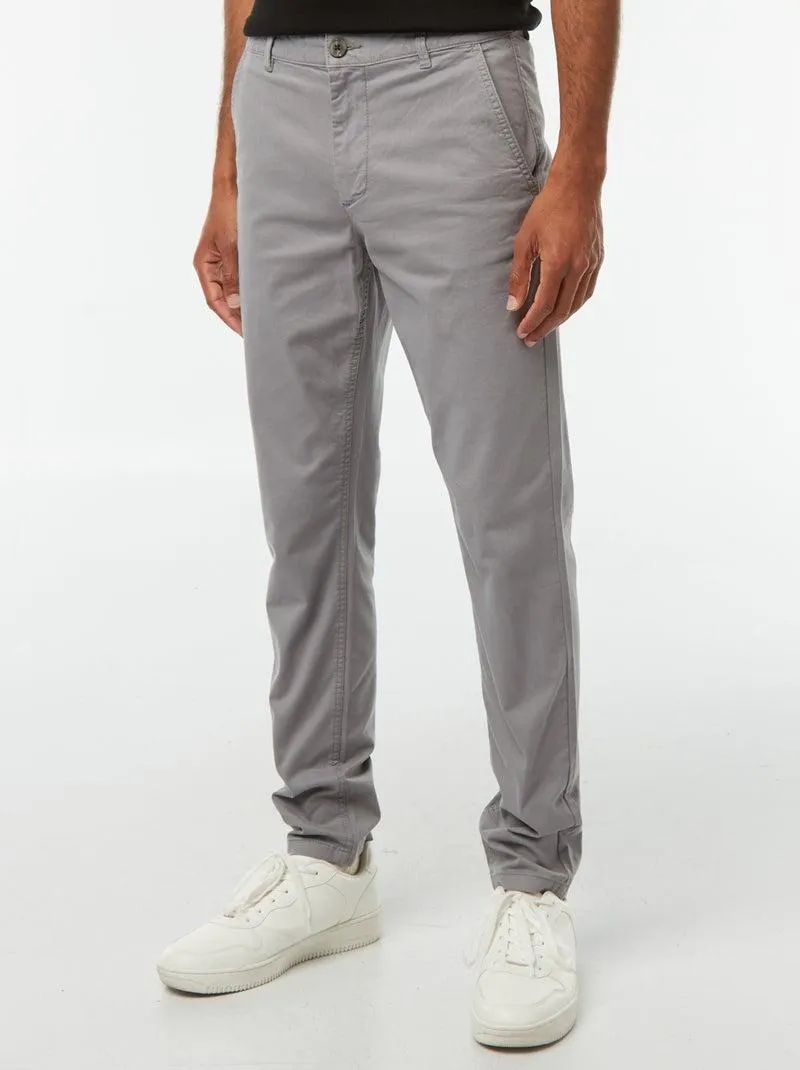 Pantaloni chino slim - Grigio