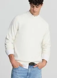 Maglia basic tinta unita Bianco lana