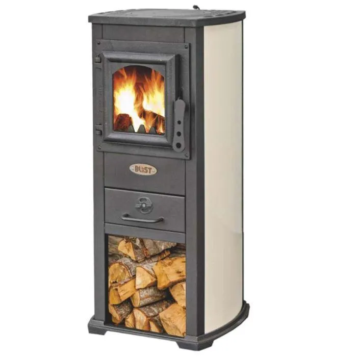 Bion Stufa a legna thor, potenza nominale 5,3 kw, 40x46xh.90 cm, crema