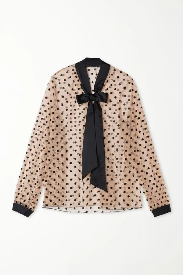 Camicia a Manica Lunga Polka Dots