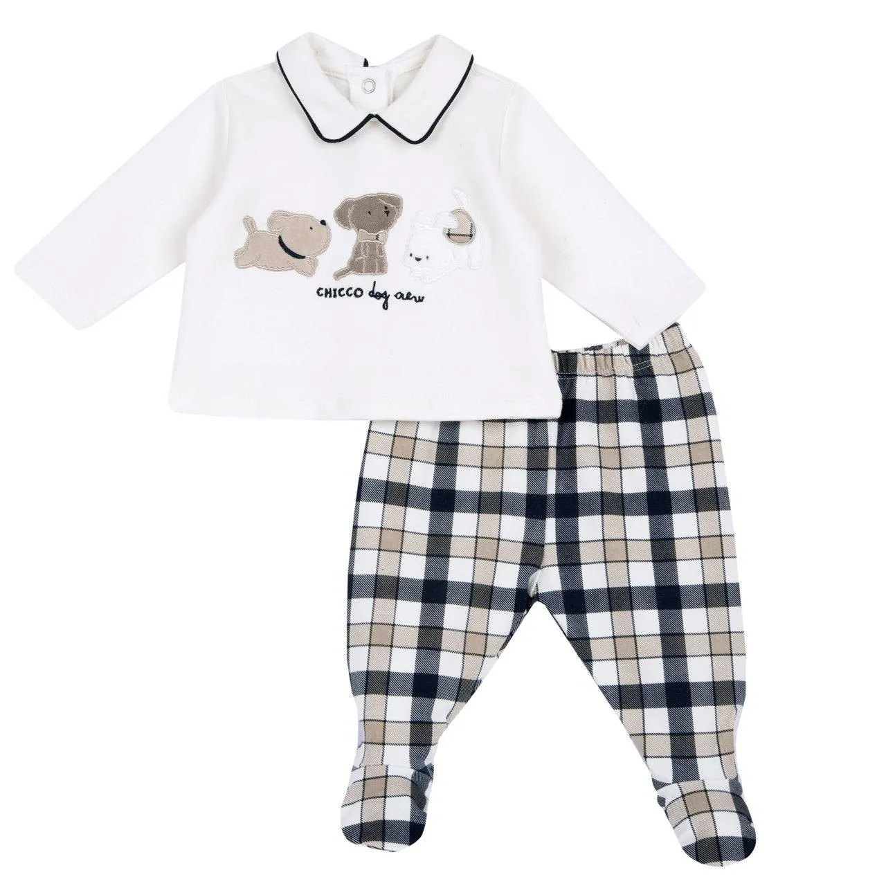 Completo maglia e pantaloni con piedini