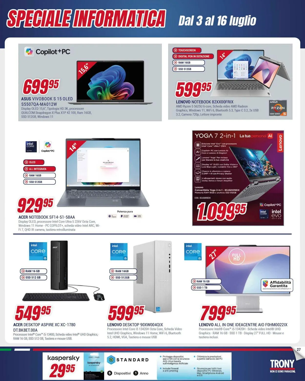 Trony - Palermo Volantino attuale da 3 luglio a 30 luglio di 2025 - Pagina del volantino 27