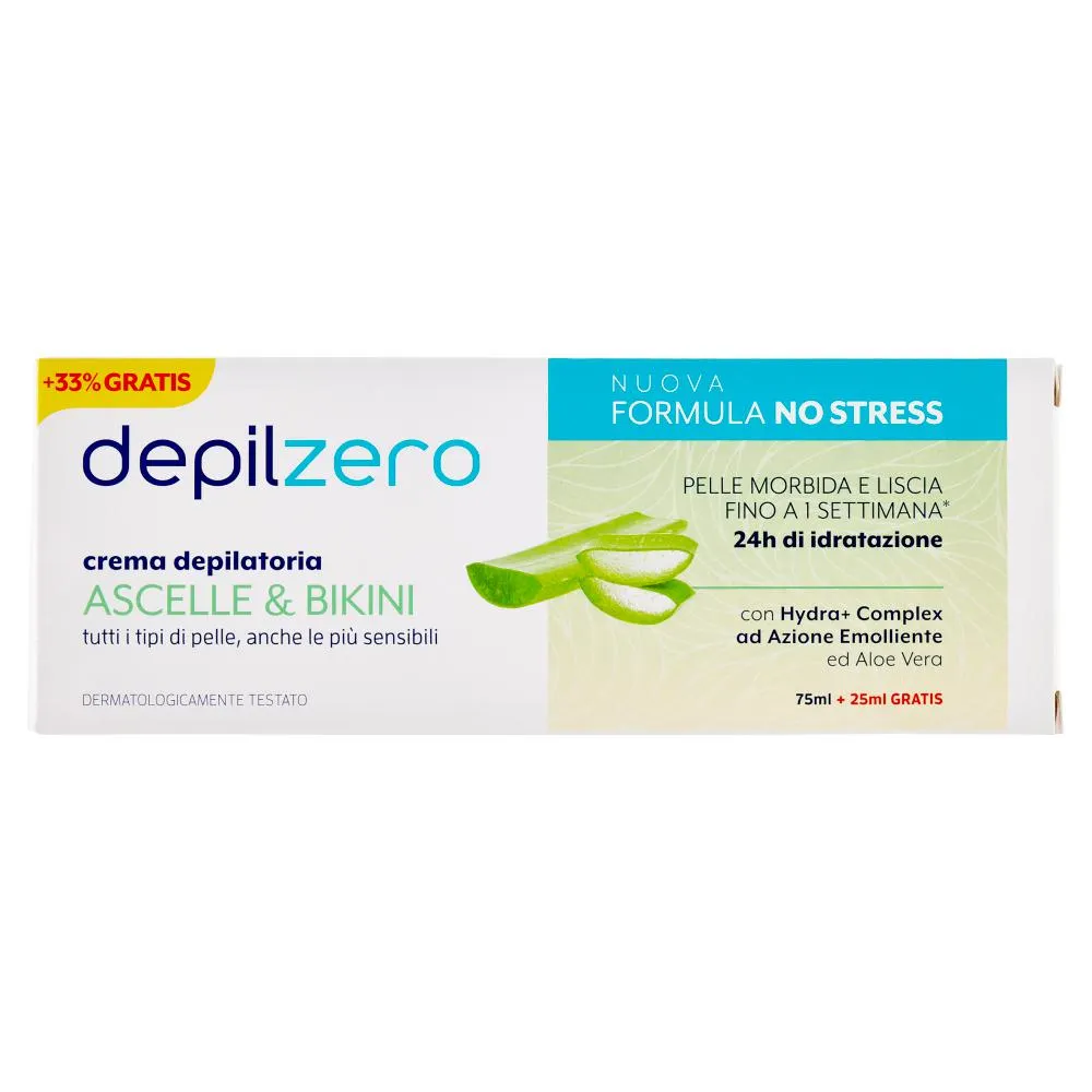 depilzero crema depilatoria Ascelle & Bikini 75 ml + 25 ml Gratis